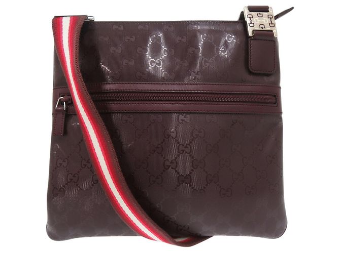 Borsa a Spalla Gucci GG Stampata Bordò - vista 2