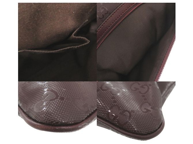Borsa a Spalla Gucci GG Stampata Bordò - vista 7