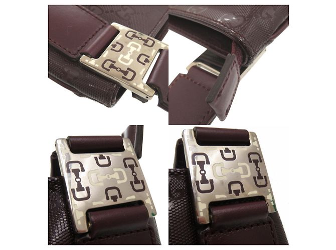 Borsa a Spalla Gucci GG Stampata Bordò - vista 8