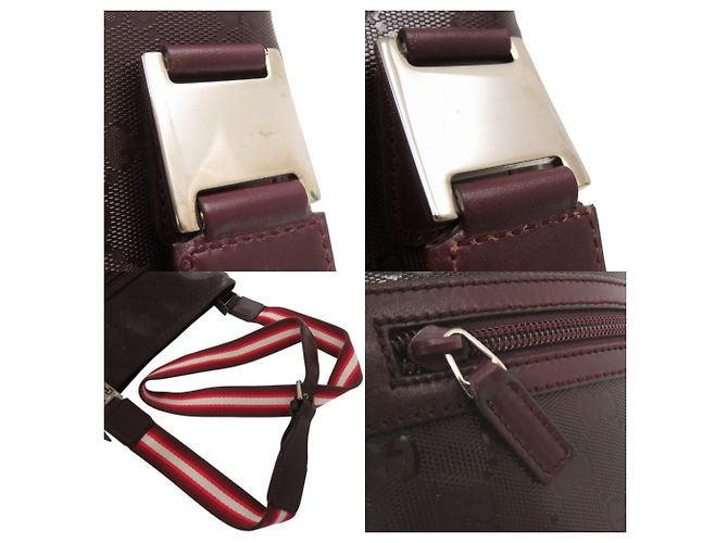 Borsa a Spalla Gucci GG Stampata Bordò - vista 9