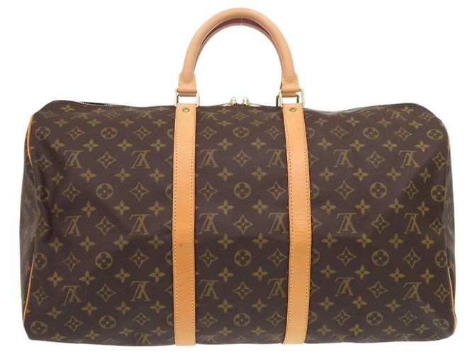 Borsa Boston Keepall 50 Monogram Louis Vuitton Marrone Monogramma - vista 2