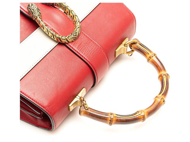 Borsa Gucci Bamboo Dionysus in pelle rossa Rosso - vista 7