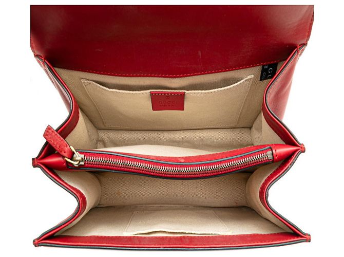 Borsa Gucci Bamboo Dionysus in pelle rossa Rosso - vista 8
