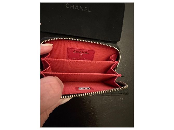 Portafoglio Chanel 19 in pelle di struzzo nera Nero - vista 7