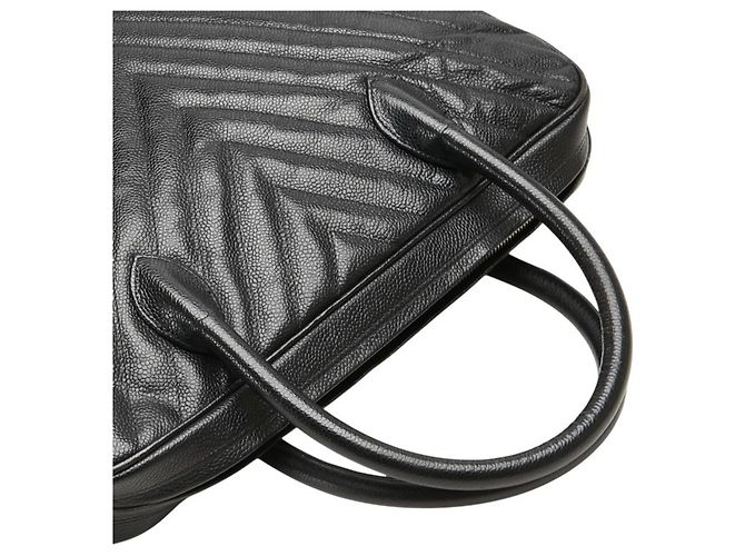 Borsa Chanel Chevron V-Stitch Nero - vista 4
