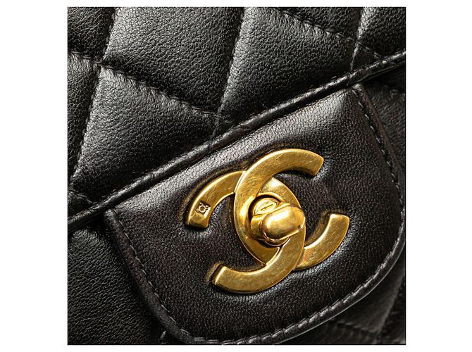 Borsa a mano Chanel genitore-figlio in pelle di agnello nera Nero - vista 11