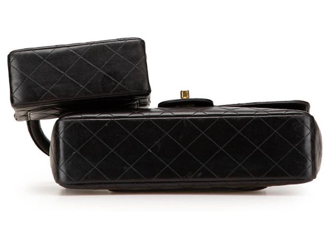 Borsa a mano Chanel genitore-figlio in pelle di agnello nera Nero - vista 3