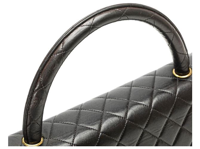 Borsa a mano Chanel genitore-figlio in pelle di agnello nera Nero - vista 6