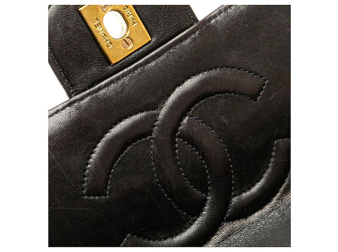 Borsa a mano Chanel genitore-figlio in pelle di agnello nera Nero - vista 7
