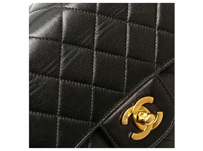 Borsa a mano Chanel genitore-figlio in pelle di agnello nera Nero - vista 8