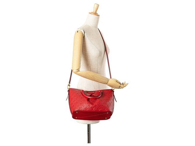 Borsa Mazarine PM in Monogram Empreinte Louis Vuitton Rosso Fuschia - vista 11
