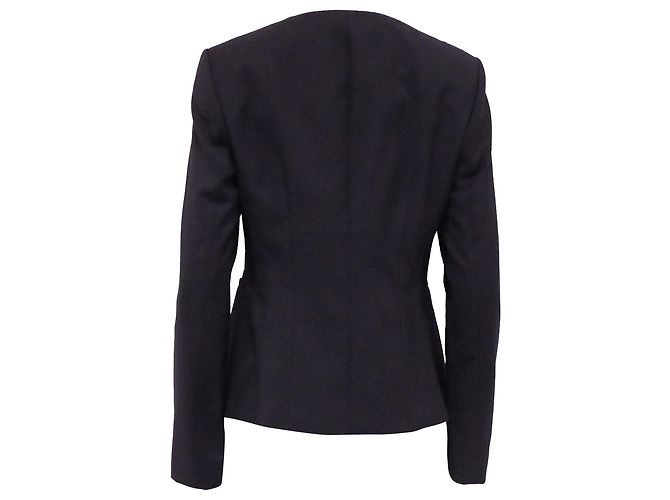 Blazer Asimétrico Jadela Hugo Boss en Lana Virgen Negra - vista 4