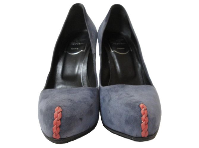 Pumps in suede intrecciato Roger Vivier Blu - vista 2