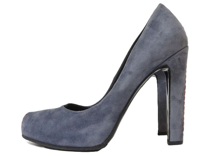 Pumps in suede intrecciato Roger Vivier Blu - vista 3