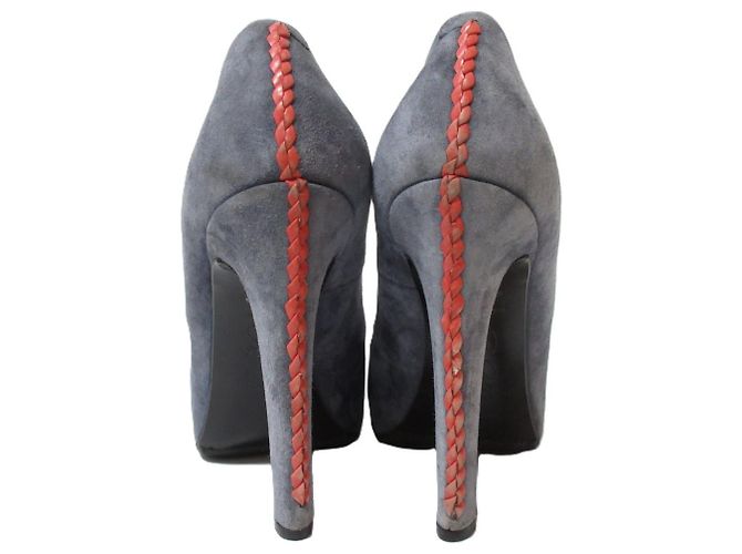 Pumps in suede intrecciato Roger Vivier Blu - vista 5