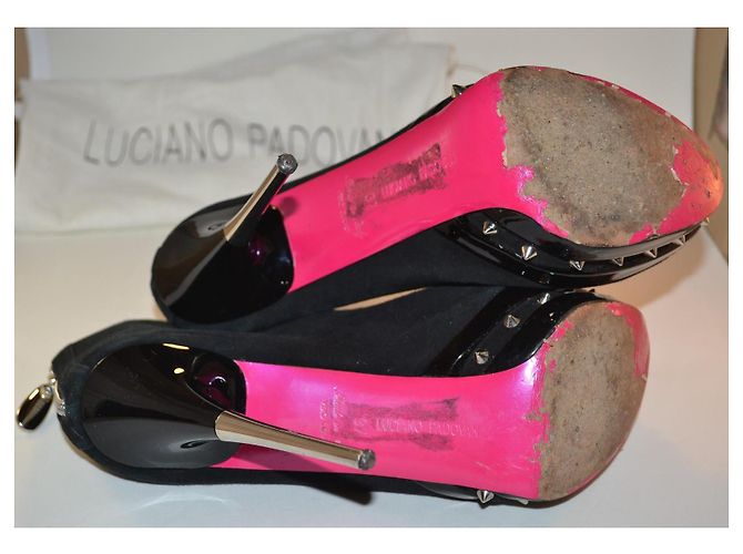 Bottines Luciano Padovan en daim noir - vue 4