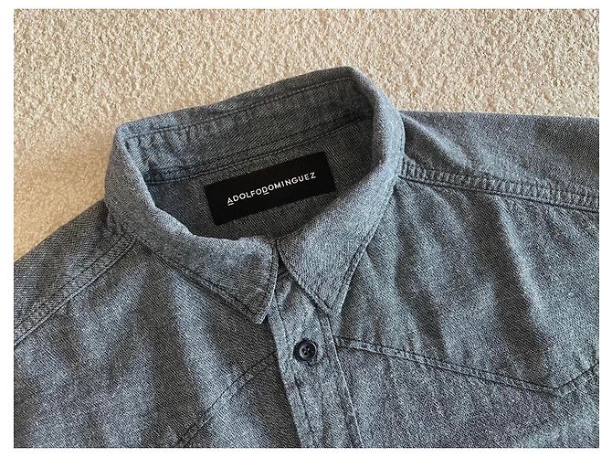 camicia da uomo grigio mélange 100% cotone taglia XL Adolfo Dominguez - vista 4