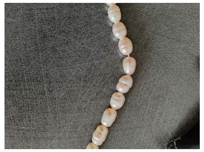 Autre Marque Antik echte Perlenkette mit Verlängerung Weiß Aus weiß - Ansicht 7