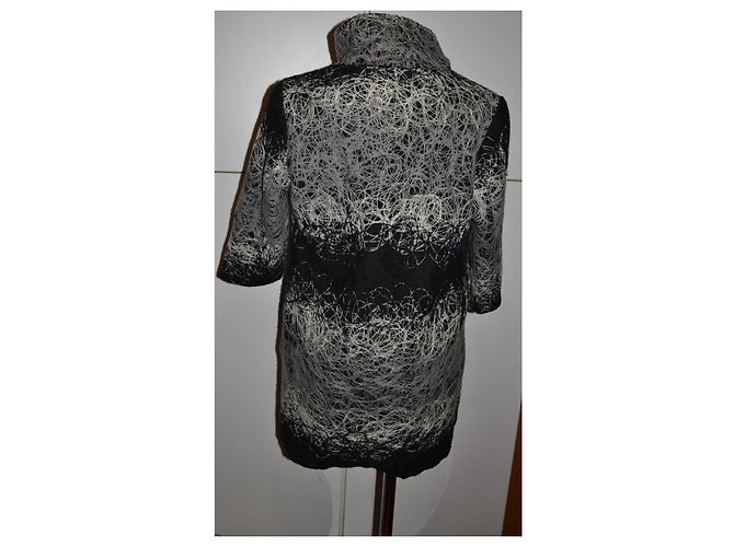 Anna Sui wool blend coat black grey size L - view 3
