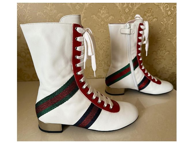Botines de piel Gucci blancos - vista 2