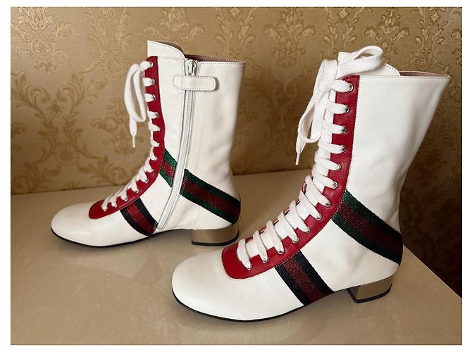 Botines de piel Gucci blancos - vista 3