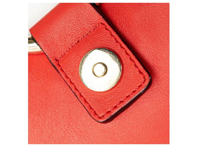 Borsa a spalla in pelle e suede rossa Chloé Rosso - vista 5