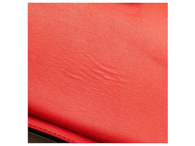 Borsa a spalla in pelle e suede rossa Chloé Rosso - vista 7