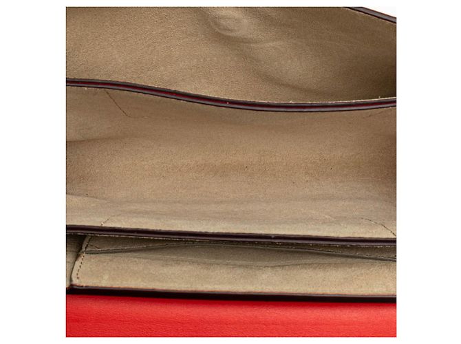 Borsa a spalla in pelle e suede rossa Chloé Rosso - vista 9