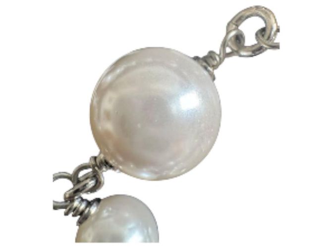 Coco Crush Collana di perle vintage Chanel 5CC con cristalli Silver hardware - vista 7