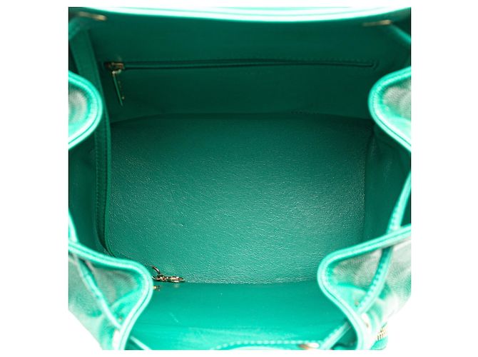 Zaino Chanel Matelassé Coco Mark in pelle caviar verde - vista 4