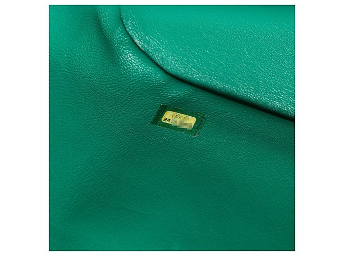 Zaino Chanel Matelassé Coco Mark in pelle caviar verde - vista 6