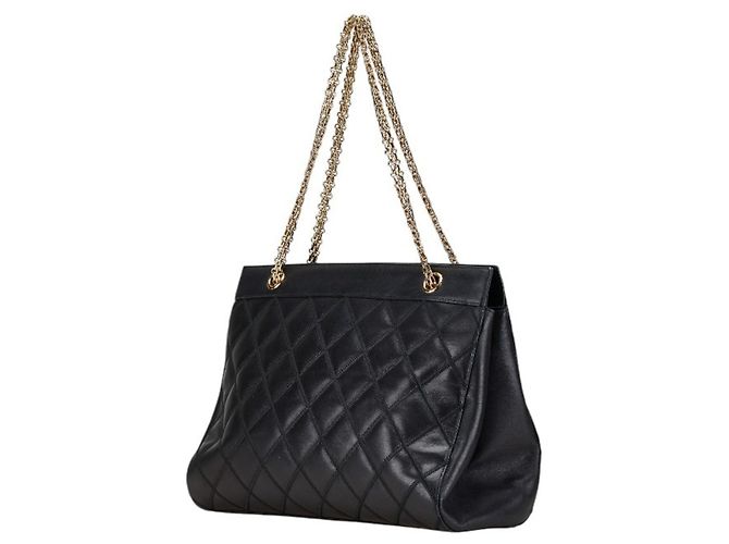 Chanel Bicolor Coco Mark Ketten-Schultertasche Schwarz - Ansicht 2