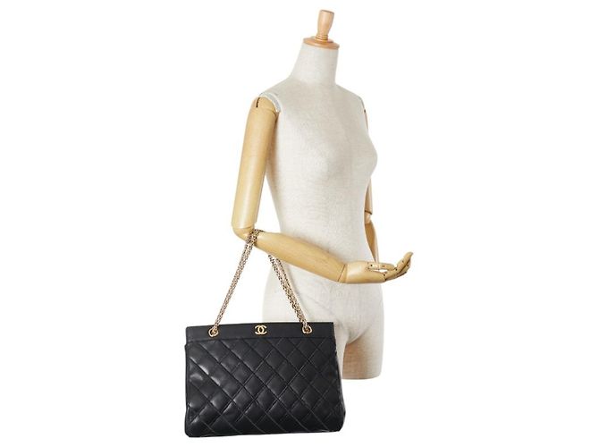 Chanel Bicolor Coco Mark Ketten-Schultertasche Schwarz - Ansicht 8