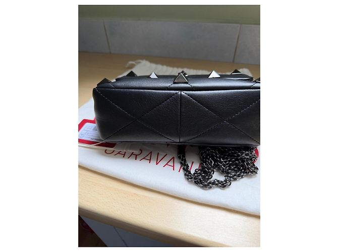 Borsa Valentino Garavani Roman Stud Nera in pelle d'agnello Nero - vista 5