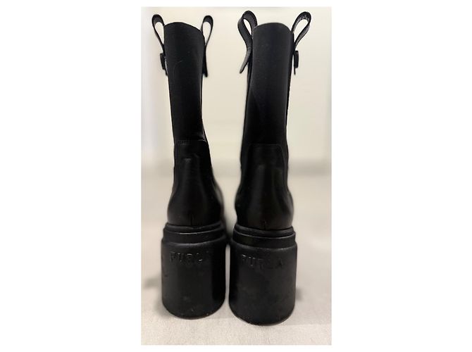 Furla Botas de tacón bloque de 95 mm con relieve Negro - vista 2