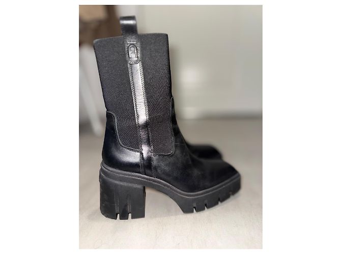 Furla Botas de tacón bloque de 95 mm con relieve Negro - vista 3