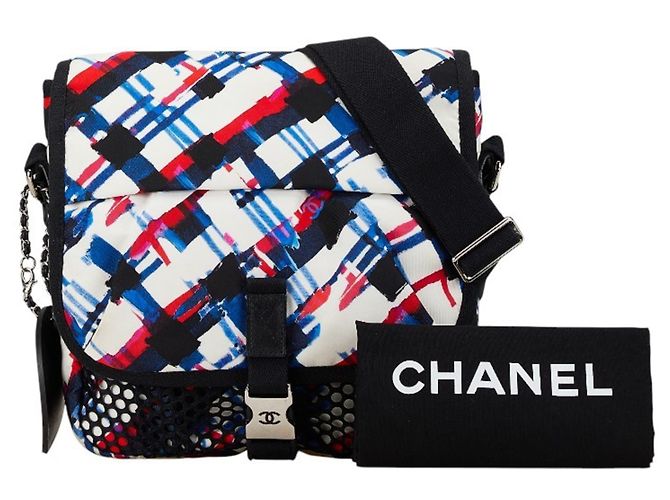 Borsa a tracolla Chanel Airline Bianco Multicolore - vista 8