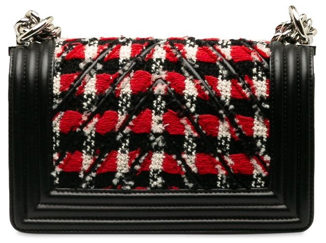 Borsa a spalla piccola Boy di Chanel con catena Nero Rosso - vista 3