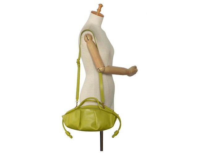 Borsa a mano/spalla in pelle verde Loewe Paseo - vista 11