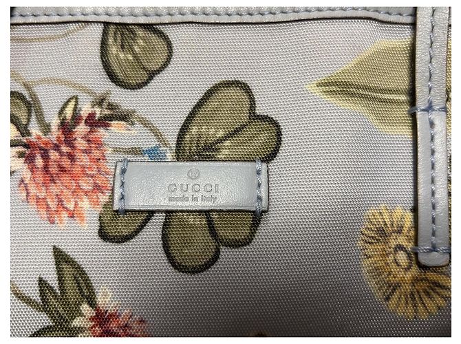 Borsa Gucci blu polvere in tela stampata Blu chiaro - vista 15