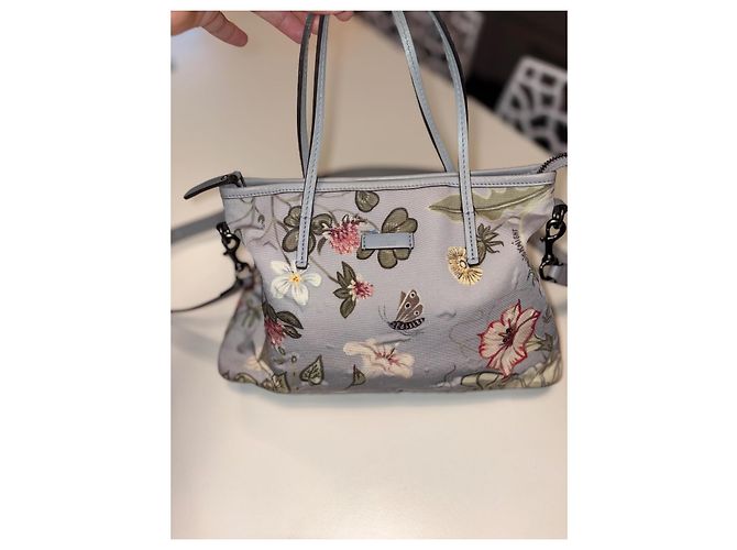 Borsa Gucci blu polvere in tela stampata Blu chiaro - vista 9