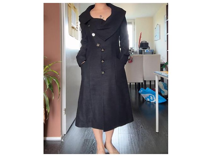 Abrigo de lana negro Vivienne Westwood - vista 4