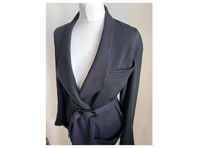 Vestido negro con cinturón Thierry Mugler - vista 13