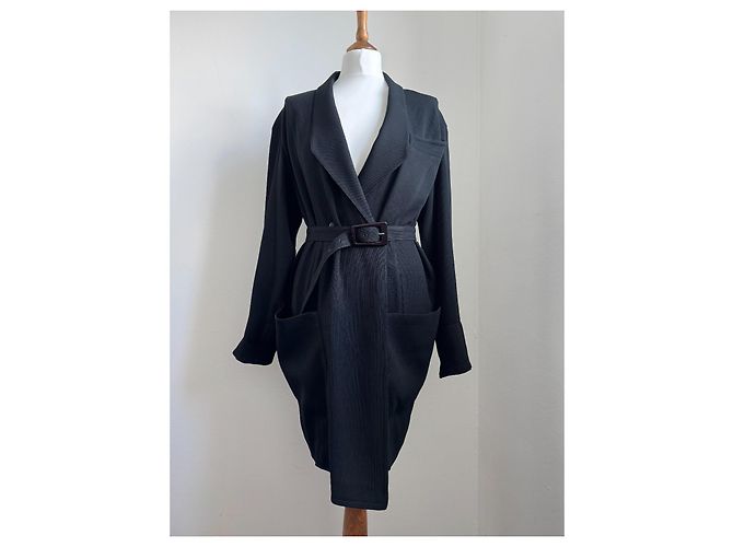 Vestido negro con cinturón Thierry Mugler - vista 3