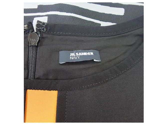 Vestido sin mangas Jil Sander Navy Negro Blanco Naranja - vista 14
