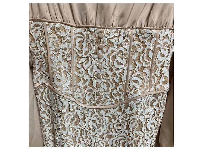 Autre Marque Spitzenkleid eimy istoire Beige - Ansicht 4