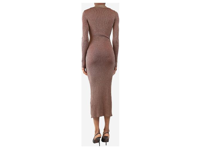 Simon Miller Vestido maxi de punto acanalado brillante marrón - talla XS Castaño - vista 2