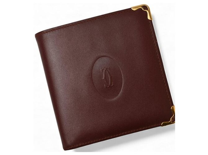Portafoglio bi-fold Must de Cartier per uomo Bordò - vista 3