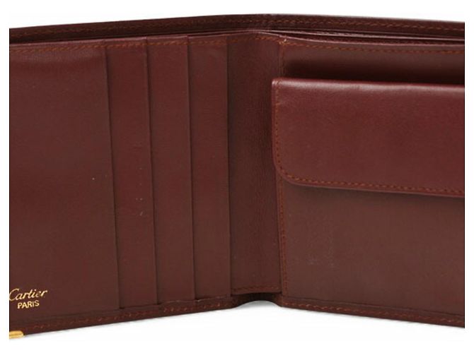 Portafoglio bi-fold Must de Cartier per uomo Bordò - vista 6