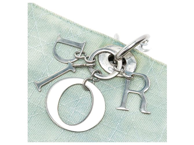Dior Blu Grande Borsa in Denim Cannage con Manici in Acrilico Lady Dior - vista 5